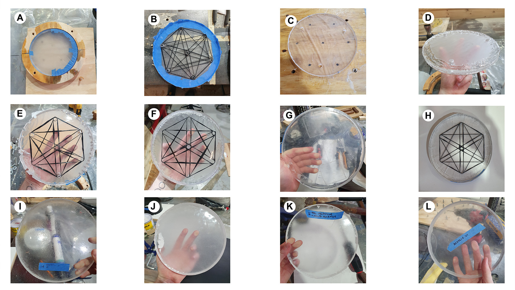 Robotic Tabletop many different small prototypes exploring different materials and methods
